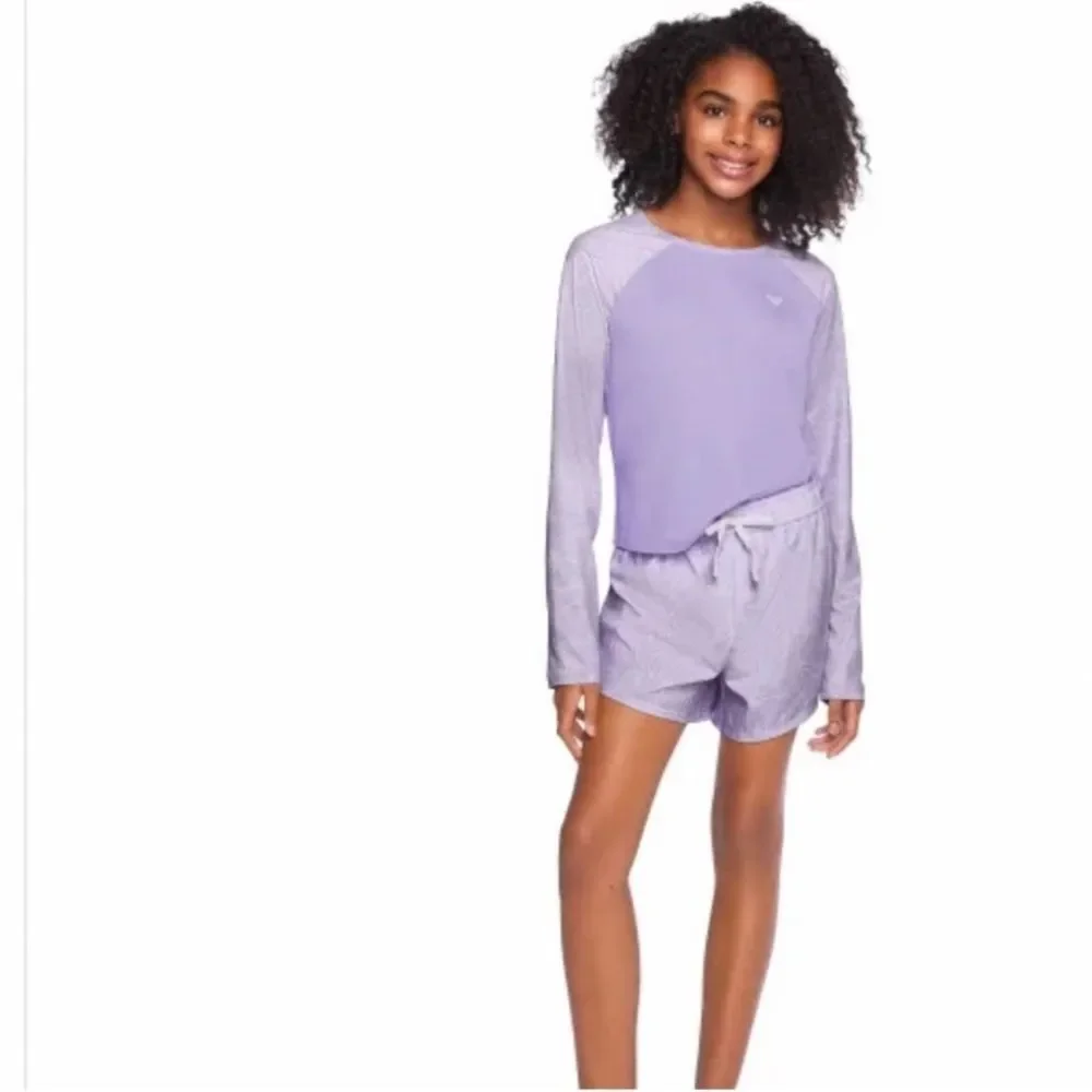 New! Roxy Youth 3-piece Swim Set Light Purple Girls Sz XL 18/20 UPF 50